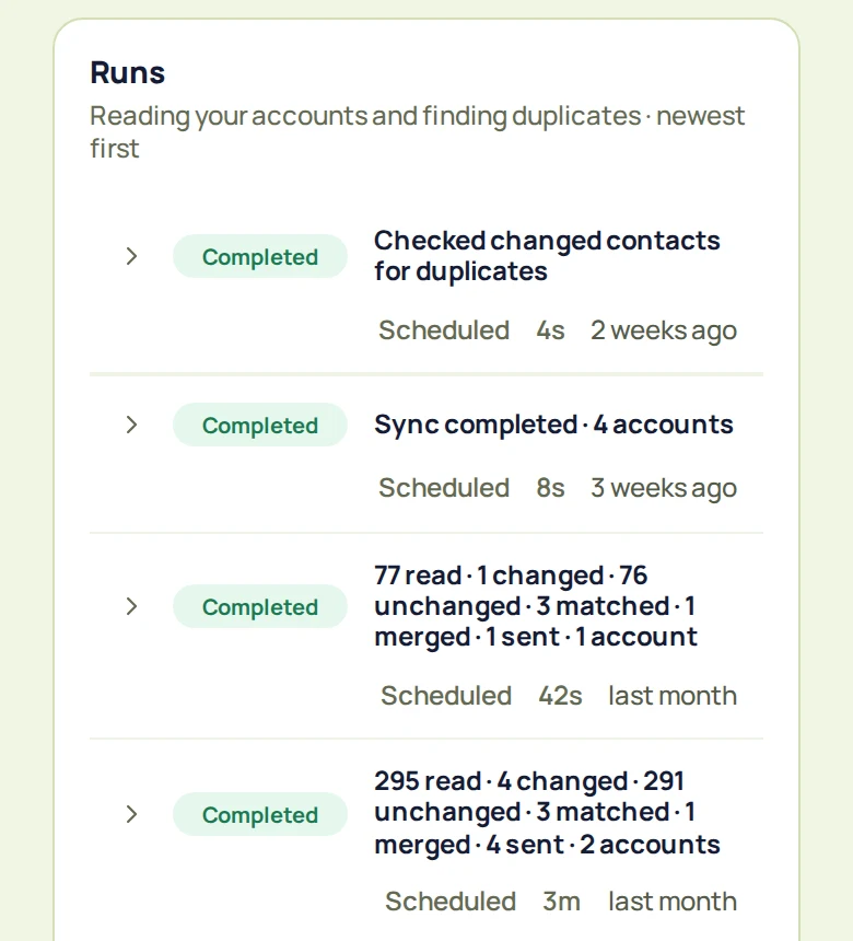 Sync log on a phone